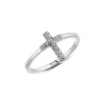 14k Gold Diamond Cross Ring, Elegant Pavé Faith Jewelry - Görsel 7