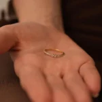 14k Gold Pavé Diamond Ring, Dainty Cluster Promise Ring - Görsel 4