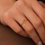 14k Gold Open Heart Ring, Minimalist Promise Jewelry