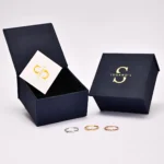 Gold Diamond Station Ring: 10k 14k Minimalist Constellation Band - Görsel 8