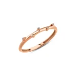 Gold Diamond Station Ring: 10k 14k Minimalist Constellation Band - Görsel 5