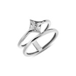 10k 14k Gold Double Band Ring, Geometric Star Design - Görsel 7