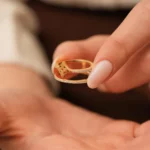 Gold Double Band Diamond Ring: Geometric Star Pavé, Minimalist Jewelry - Görsel 4