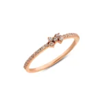 14k Gold Pavé Diamond Ring, Dainty Cluster Promise Ring - Görsel 5