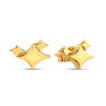 14k Solid Gold Starburst Stud Earrings, Celestial Jewelry - Görsel 3