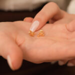 14k Solid Gold Starburst Stud Earrings, Celestial Jewelry - Görsel 2