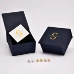 10k 14k Gold Flower Stud Earrings, CZ Accent, Floral Jewelry - Görsel 8