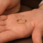 Gold Bezel Diamond Ring: Constellation Band, Minimalist Jewelry - Görsel 6