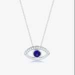 Gold Evil Eye Pendant Necklace – Dainty Blue Gemsto - Görsel 6