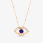 Gold Evil Eye Pendant Necklace – Dainty Blue Gemsto - Görsel 7