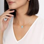 Blue Opal Hamsa Necklace – Dainty Gold Protective Amulet