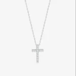 Solid Gold Diamond Cross Necklace – Pavé Faith Pendant - Görsel 7