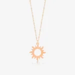 10K Gold Sun Pendant Necklace – Celestial Layering Jewelry - Görsel 6