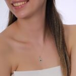 Solid Gold Diamond Hamsa Necklace - 10K 14K Evil Eye Pendant - Görsel 6