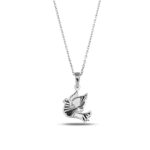 Handcrafted 14K Gold Peace Dove Necklace | Symbolic Jewelry - Görsel 7