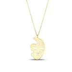 14K Gold Venetian Mask Necklace – Filigree Masquerade Pendant - Görsel 3