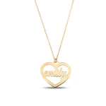 14K Gold Heart Name Necklace – Personalized Script Pendant - Görsel 5
