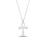 14K Gold Ankh Necklace – Egyptian Symbol Pendant, Unisex Jew - Görsel 7