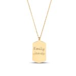 14K Gold Custom Engraved Name Tag Necklace – Personalized Keepsake - Görsel 5