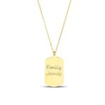 14K Gold Custom Engraved Name Tag Necklace – Personalized Keepsake - Görsel 3