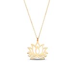 14K Gold Lotus Pendant Necklace | Delicate Flower Jewelry - Görsel 5