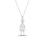 14K Gold Girl Pendant Necklace – Whimsical Charm, Moving Limbs - Görsel 7