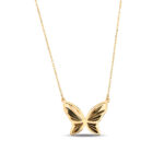 14K Solid Gold Butterfly Pendant Necklace | Elegant Nature Jewelry - Görsel 4