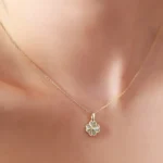 14K Gold Clover Pendant Necklace | Lucky Charm Jewelry - Görsel 5