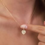 14K Solid Gold Heartbeat Necklace | Rhythmic Love Pendant - Görsel 2