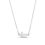 Solid Gold Sideways Cross Necklace – 10K/14K Faith Pendant - Görsel 7