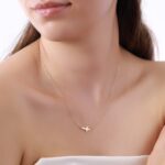 Solid Gold Sideways Cross Necklace – 10K/14K Faith Pendant