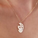 14K Gold Venetian Mask Necklace – Filigree Masquerade Pendant - Görsel 2