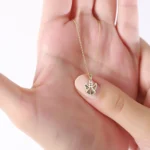 14K Solid Gold Angel Cross Pendant Necklace | Religious Jewelry - Görsel 6