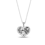14K Gold Flower Heart Pendant Necklace | Romantic Charm - Görsel 7