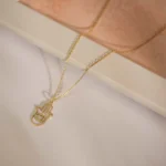 Gold Hamsa Hand Necklace – Dainty Evil Eye Amulet, Spiritual Jewelry - Görsel 6
