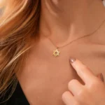 14K Gold Star of David Necklace – Minimalist Magen David Pendant - Görsel 4