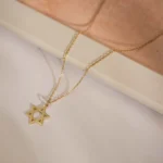 14K Gold Star of David Necklace – Minimalist Magen David Pendant - Görsel 8