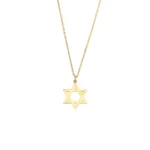 14K Gold Star of David Necklace – Minimalist Magen David Pendant - Görsel 5