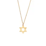 14K Gold Star of David Necklace – Minimalist Magen David Pendant - Görsel 3