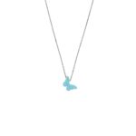 Blue Opal Butterfly Necklace – Dainty Gold Pendant - Görsel 6