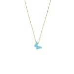 Blue Opal Butterfly Necklace – Dainty Gold Pendant - Görsel 7