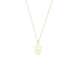 Gold Hamsa Hand Necklace – Dainty Evil Eye Amulet, Spiritual Jewelry - Görsel 5