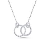 Solid Gold Double Circle Necklace – Interlocking Rings Pendant - Görsel 7