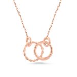 Solid Gold Double Circle Necklace – Interlocking Rings Pendant - Görsel 5