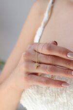 Solid Gold Cross Necklace – Minimalist Religious Pendant, Faith Jewelry - Görsel 8