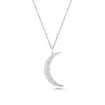 Real Gold Diamond Moon Necklace – 10K/14K Crescent Pendant - Görsel 8