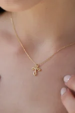 10K/14K Gold Cross Necklace – Dainty Diamond Religious Pendant - Görsel 6