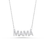 Solid Gold Diamond MAMA Necklace – 10K/14K Gold, Mother's Gift - Görsel 8