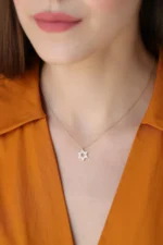 Diamond Star of David Necklace – 10K/14K Solid Gold Jewish Pendant - Görsel 4