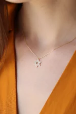 Diamond Star of David Necklace – 10K/14K Solid Gold Jewish Pendant - Görsel 8